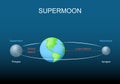 Supermoon, micromoon, apogee, perigee. Lunar cycle Royalty Free Stock Photo