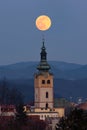 Supermoon over Banska Bystrica