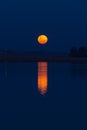 Supermoon rise over Rietvlei Dam at Pretoria 3 Royalty Free Stock Photo