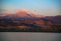 Supermoon setting over Longs Peak mountains