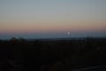 Supermoon super moon rising Yonkers NY New York. View from NJ New Jersey. Royalty Free Stock Photo