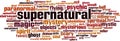 Supernatural word cloud Royalty Free Stock Photo