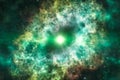 supernova explosion in the universe among gas clouds Royalty Free Stock Photo