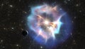 Supernova, massive star explosion. Space background