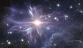 Supernova, massive star explosion. Space background