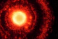 Supernova star explodes in outer space. Generative Artificial Intelligence Royalty Free Stock Photo
