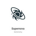 Supernova vector icon on white background. Flat vector supernova icon symbol sign from modern astronomy collection for mobile