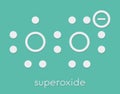 Superoxide free radical. Skeletal formula. Royalty Free Stock Photo