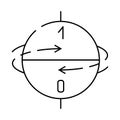 superposition state quantum technology line icon vector illustration Royalty Free Stock Photo