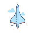 Flat Color Icon - Supersonic airplane