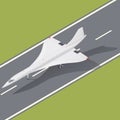 Supersonic passenger airliner isometric icon