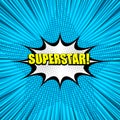 Superstar yellow comic wording background