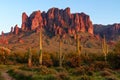 The Superstition Mountains in Lost Dutchman State Park, Arizona Royalty Free Stock Photo