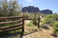 Superstition Mountains Setting Royalty Free Stock Photo