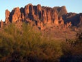 The Superstition Mountains at Sunset. Royalty Free Stock Photo