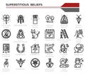 Superstitious beliefs icon set