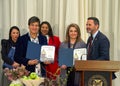 Supervisor Ahsha Safai presenting certificates at Nowruz celebration at San Francisco City Hall