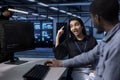 Supervisor berating employee after failing to optimize server room