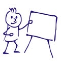 Supervisor and blackboard, funny vector icon