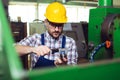 Supervisor doing quality control and production check in factory Royalty Free Stock Photo