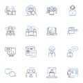 Supervisor line icons collection. Leadership, Guidance, Direction, Management, Responsibility, Decision-making, Coaching