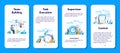 Supervisor manager mobile application banner set. Specialist guiding