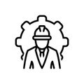 Black line icon for Supervisors, manager and director