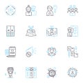 Supervisory board linear icons set. governance, oversight, directors, trustees, leadership, compliance, accountability Royalty Free Stock Photo