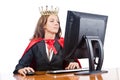 Superwoman worker with crown