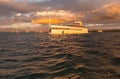 Superyacht Venus at sunset Royalty Free Stock Photo