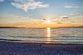 Supetar beach sunset Royalty Free Stock Photo
