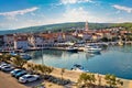 Supetar on Brac island panoramic view of harbor Royalty Free Stock Photo