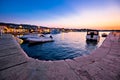 Supetar waterfront and harbor evening view Royalty Free Stock Photo