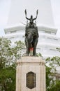 The royal monument of King Naresuan the Great in front of the Don Chedi in Suphan Buri, Thailand.