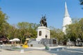 SUPHAN BURI, THAILAND-Februlary 7, 2021: Don Chedi Monumenti, the royal monument of King Naresuan and the pagoda