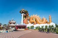 Suphan Buri, Thailand - Jan 24, 2023: Landscape of Heavenly Dragon Park, the place where tourists will learn the history of China
