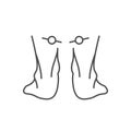 Supinated foot line outline icon