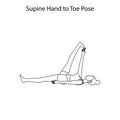 Supine Hand to toe pose yoga workout outline