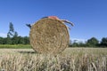 Supine man on Hay bale Royalty Free Stock Photo