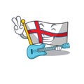 Supper cool flag faroe island Scroll cartoon performance with guitar