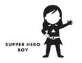 supper hero girl isolated silhouettes