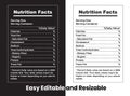 Supplement facts and vitamin facts template, nutrition facts template illustration Royalty Free Stock Photo