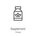 supplement icon vector from therapy collection. Thin line supplement outline icon vector illustration. Linear symbol for use on Royalty Free Stock Photo