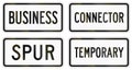 Supplementary plates used with route shields in the US