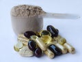 Supplements - Vitamins minerals, protein powder Royalty Free Stock Photo