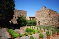 Supplier courtyard and gardens at the Nasrid Palace in Malaga castle