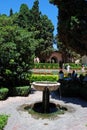 Supplier courtyard at Malaga castle, Spain.