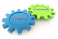 Supplier and customer gears Royalty Free Stock Photo