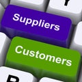 Suppliers And Customers Keys Show Supply Chain Or Distribution Royalty Free Stock Photo