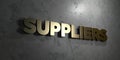 Suppliers - Gold sign mounted on glossy marble wall - 3D rendered royalty free stock illustration